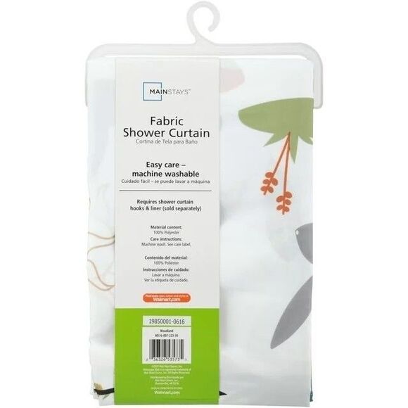 Woodland Animals Shower Curtain Fabric Hedgehog Fox Teepee Rabbit Arrows NEW - Picture 6 of 6